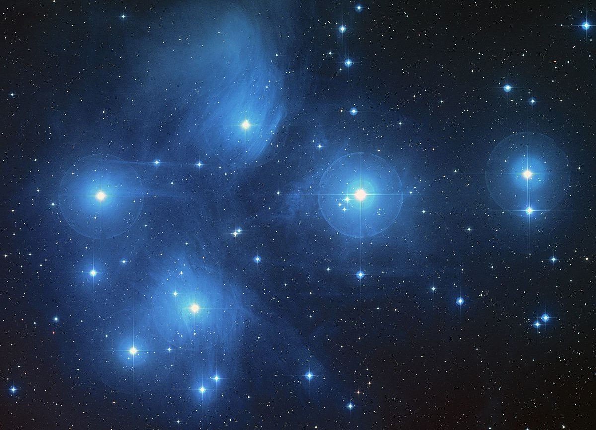 Pleiades open star cluster