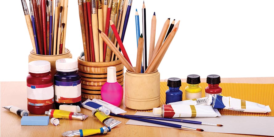 Art-supplies-pencils-and-paints