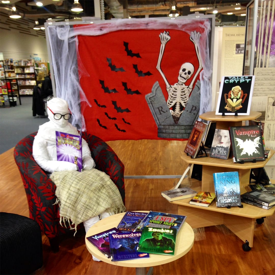 Halloween display at Linwood Library at Eastgate